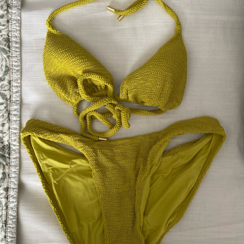 Monday Swim Lemongrass Size M Top and Bottom worn once